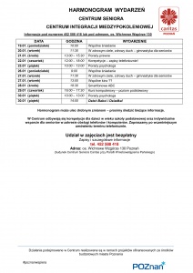 Harmonogram działan w styczniu!