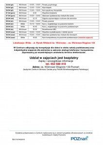 Harmonogram wydarzeń w Kwietniu!