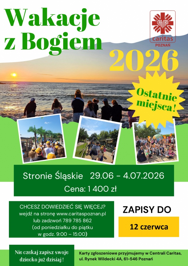 Wakacje z Bogiem 2026 do 12 czerwca